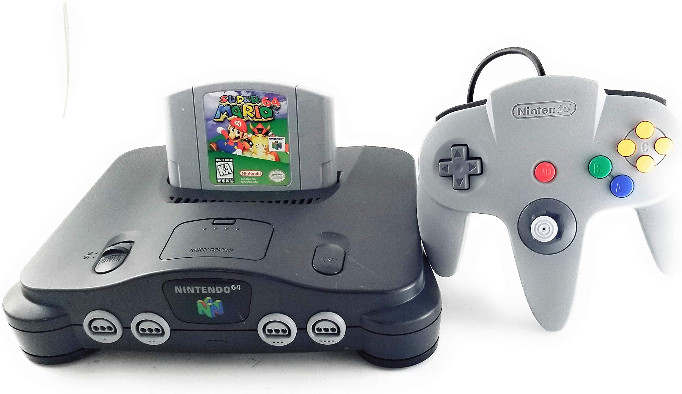  Nintendo 64 console with Mario 64 cartridge and controller